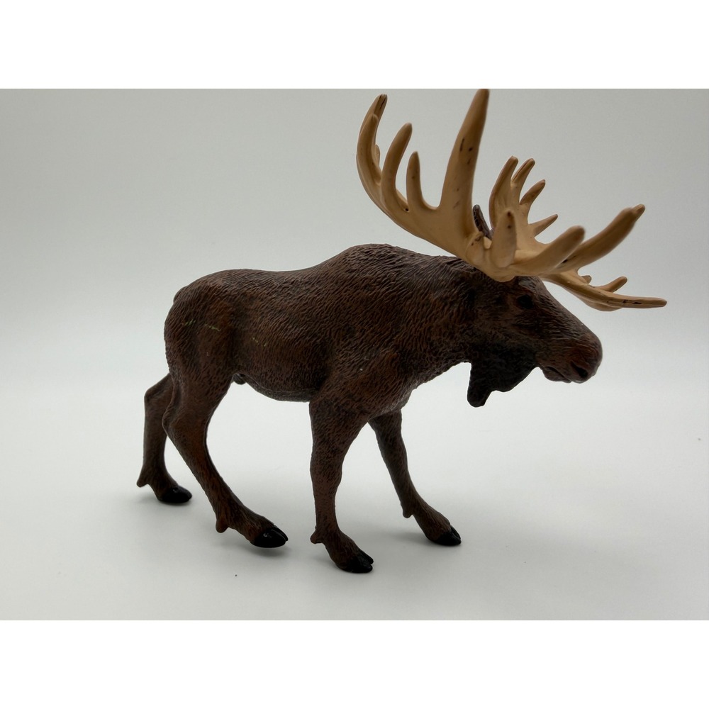 Schleich Bull Moose Wildlife Figurine Brown Toy Animal Realistic 14781
